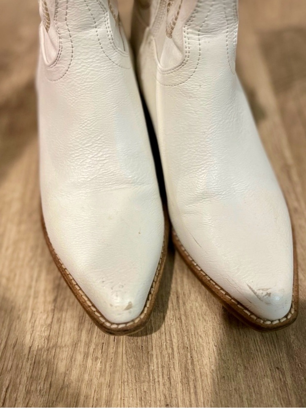 CCOCCI Natalie Embroidered Cowboy Boots - Cream/White Western Boots - Picture 3 of 3